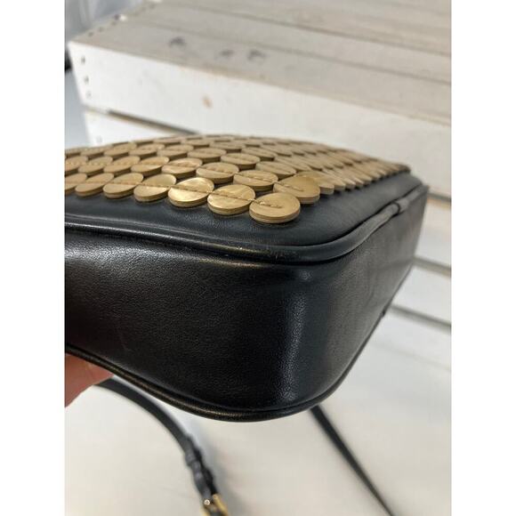 MICHAEL KORS SMALL BLACK, GOLD LEATHER CROSSBODY BAG (ASIS) - Picture 9 of 16